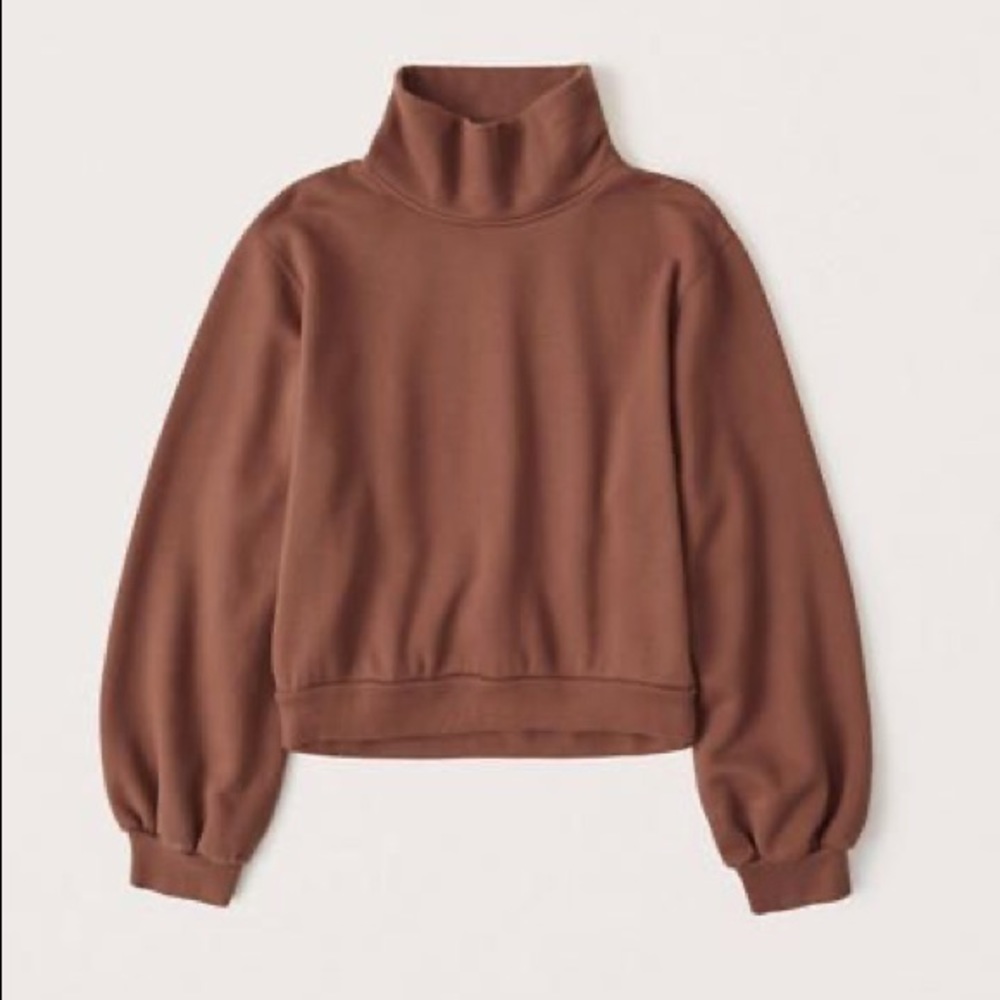 Abercrombie & Fitch Wedge Turtleneck Sweatshirt Medium Red Brown pullover softaf